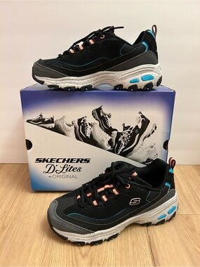 Skechers D'Lites Black Multi Colored Sneakers Women’s US 7